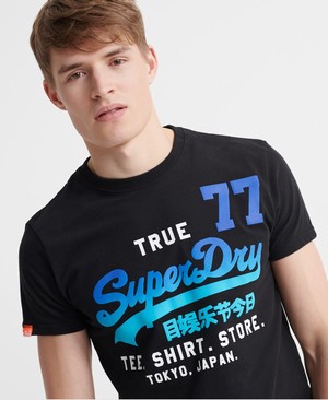 Superdry Ing Shop 77 Férfi Pólók Fekete | ZCNGO2135